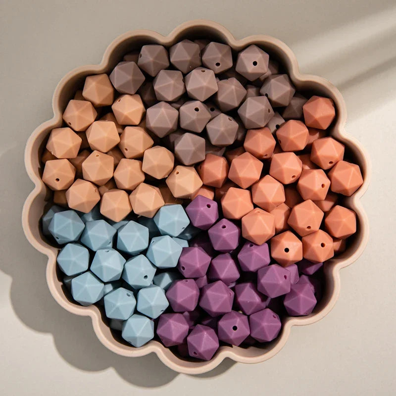 10pc Silicone Beads Hexagon Beads 14mm Food Grade