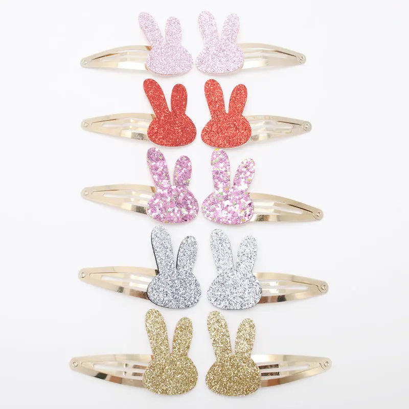 10pcs/lot Small Size Girls Hairclips Glitter Heart Birthday