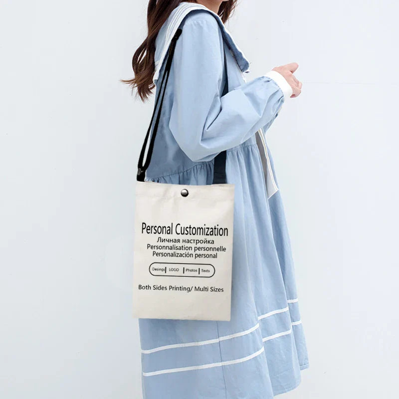 DIY Logo Custom Crossbody Canvas Bag Casual Leisure