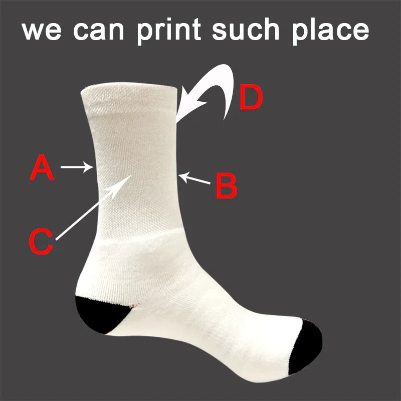 Customized Print Socks Women's Men's DIY Photo Logo