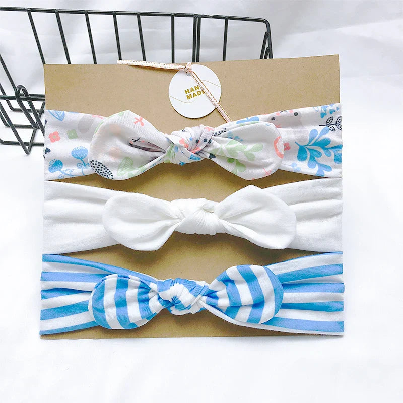 3pcs/lot Solid Nylon baby headband Bow Headbands For