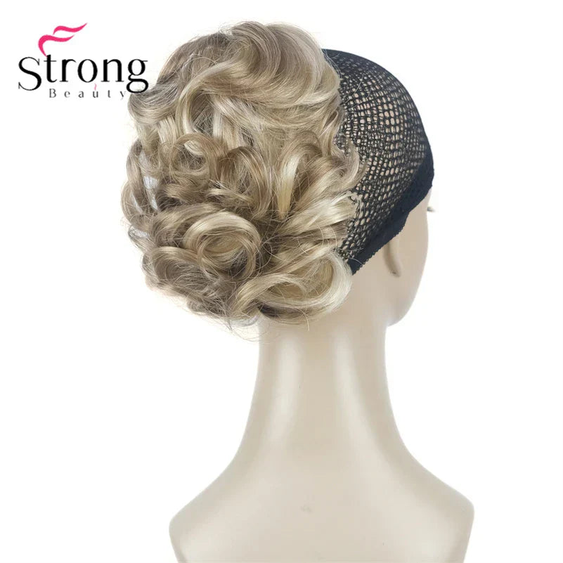 StrongBeauty Silver Short Natural Wave Ponytail Hair Extension