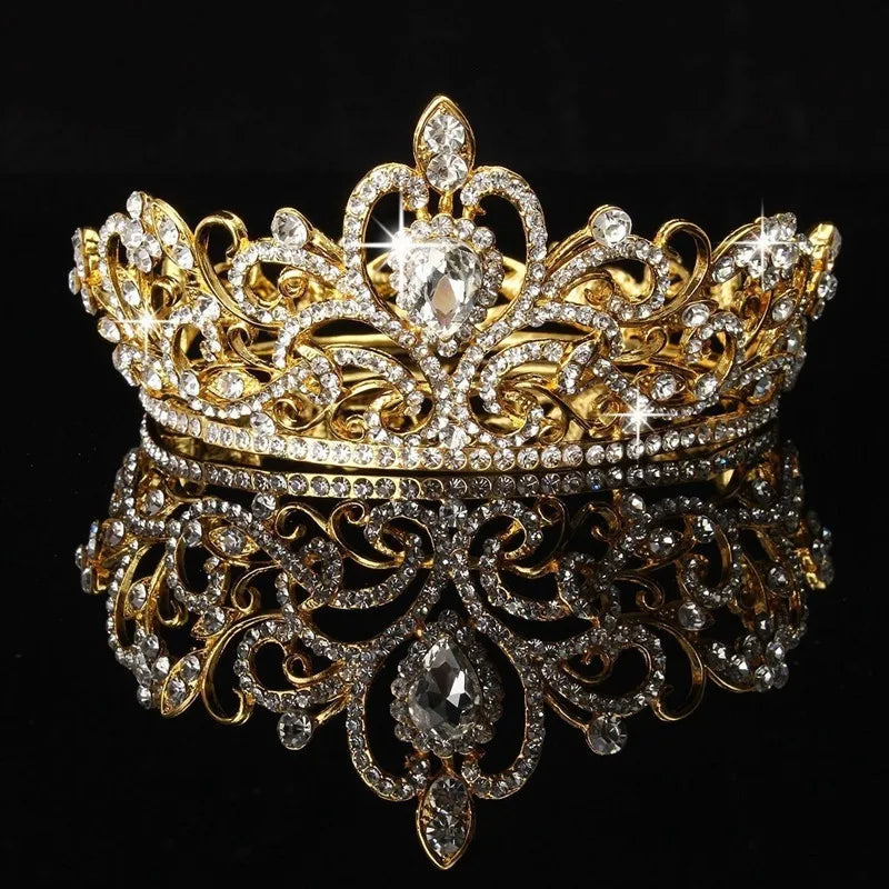 Wedding Crown Gold Silver Color Rhinestone Crystal Diadem