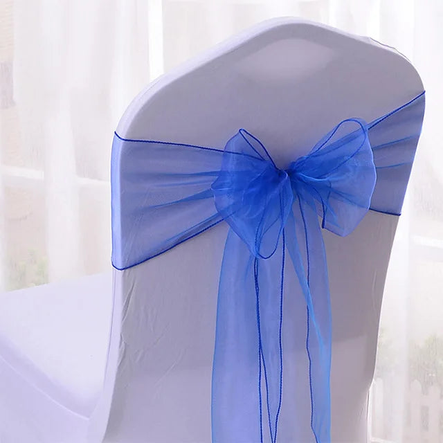 50/100pcs High Quality Sash Organza Chair Sashes Wedding