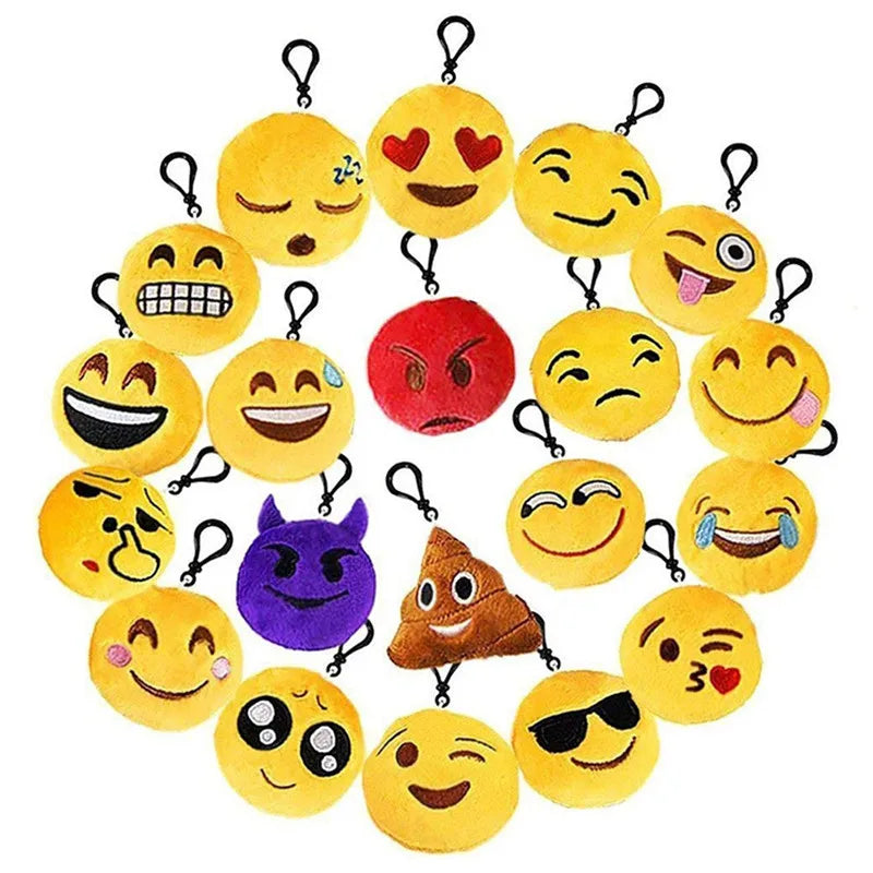 Random 30PCS/pack Funny expression Keychain Creative Cartoon Plush