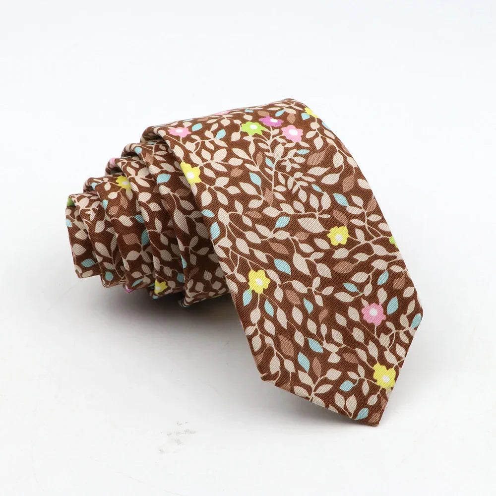 New Floral Tie For Men Skinny Casual Cotton