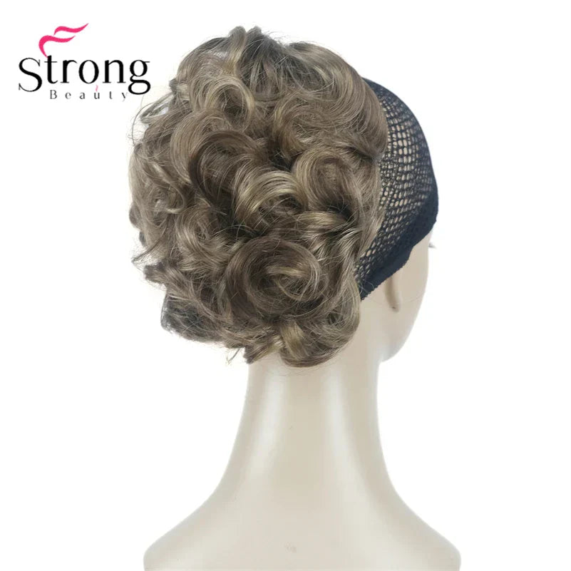 StrongBeauty Silver Short Natural Wave Ponytail Hair Extension