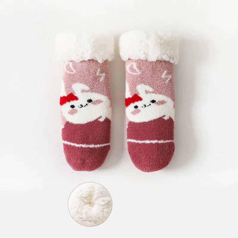 Newborn Baby Winter Cartoon Christmas Socks Thicken Cotton