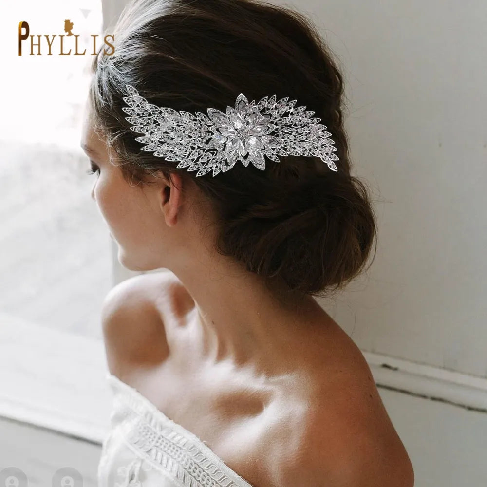 A409 Luxury Wedding Comb Rhinestone Headwear Bride Hair