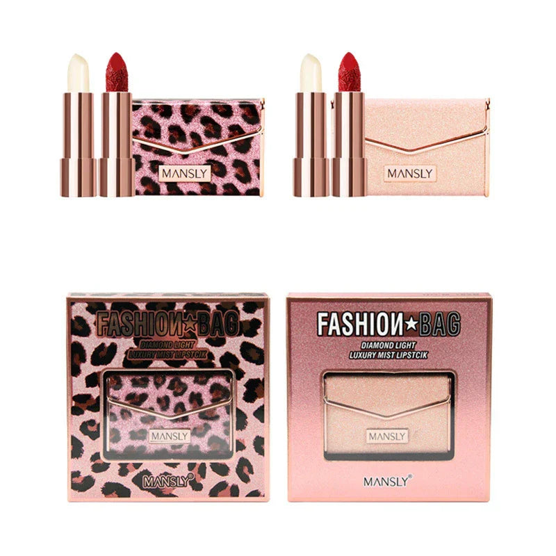 2Pcs Velvet Bag Style Silky Matte Lipstick Makeup