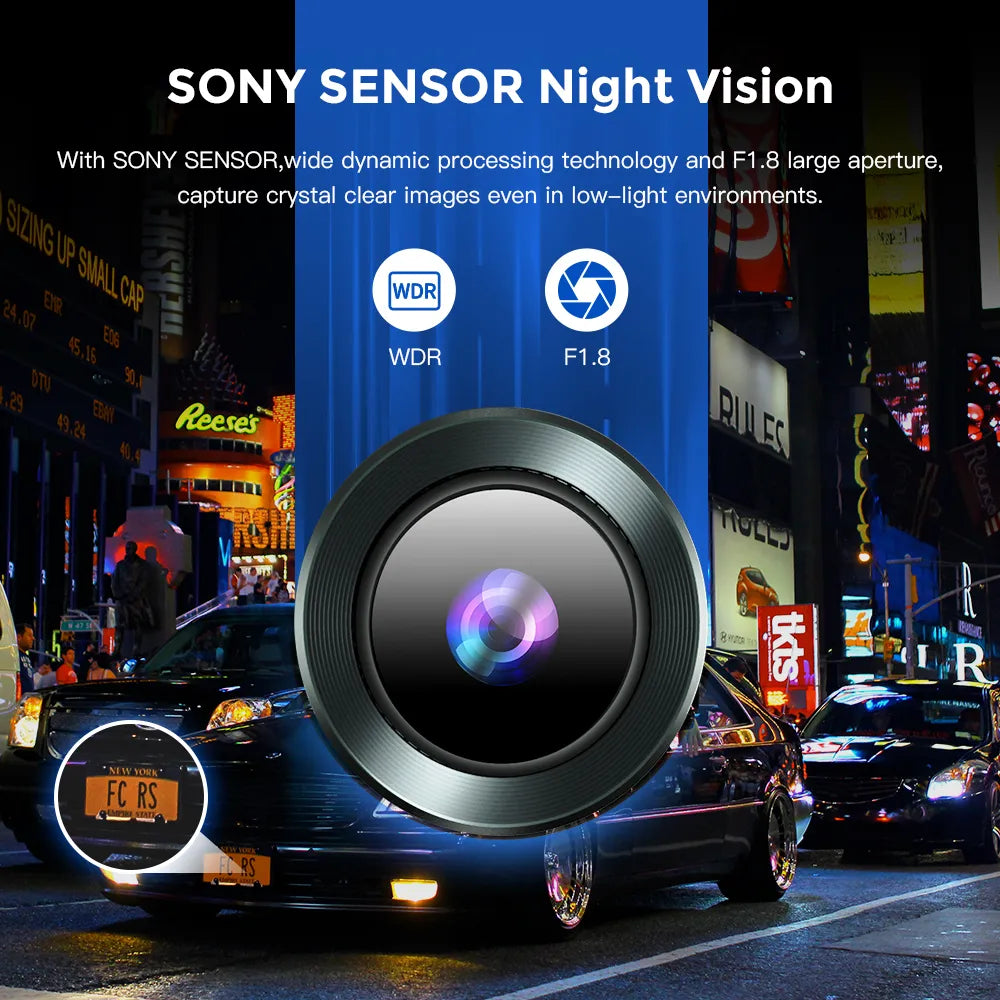 AZDOME M550 3 Channel Dash Cam Front Inside