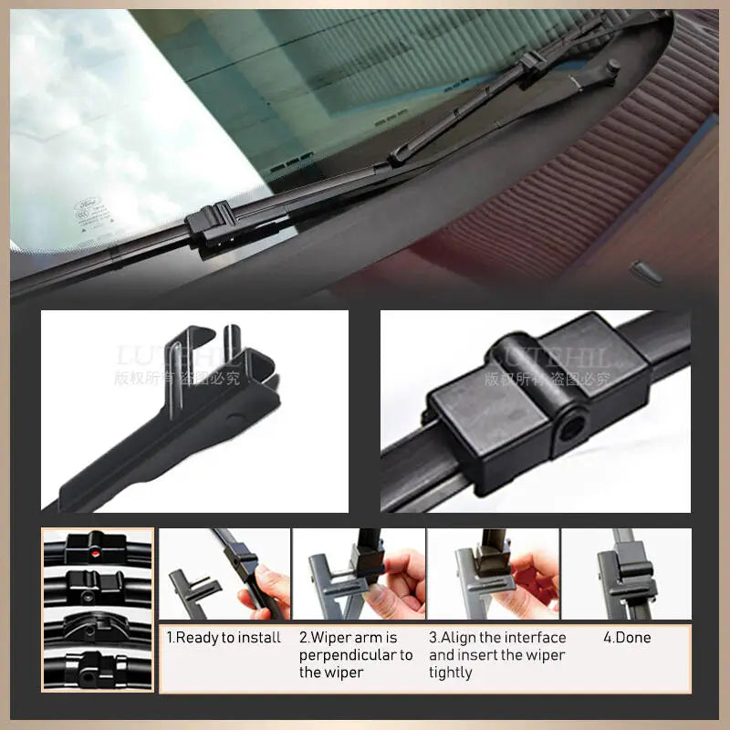 Wiper Front Rear Wiper Blades Set For Peugeot