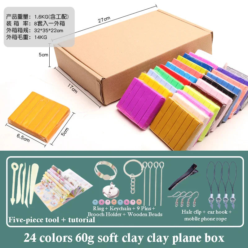 32 Color 3D Clay Plasticine Portable Box New