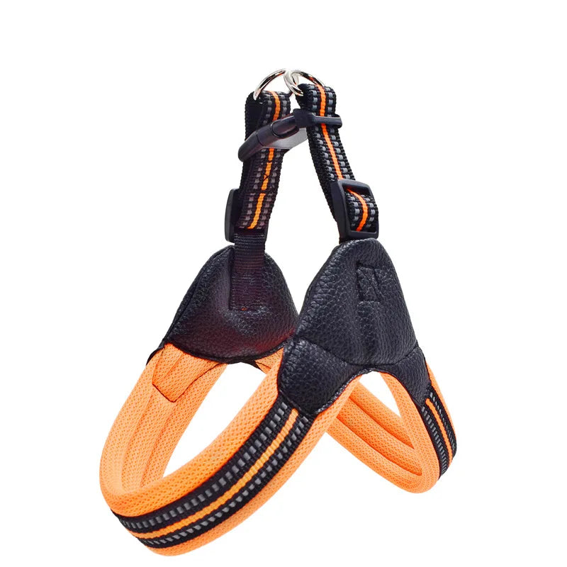 Breathable Nylon Mesh Dog Harness Reflective Adjustable Dog