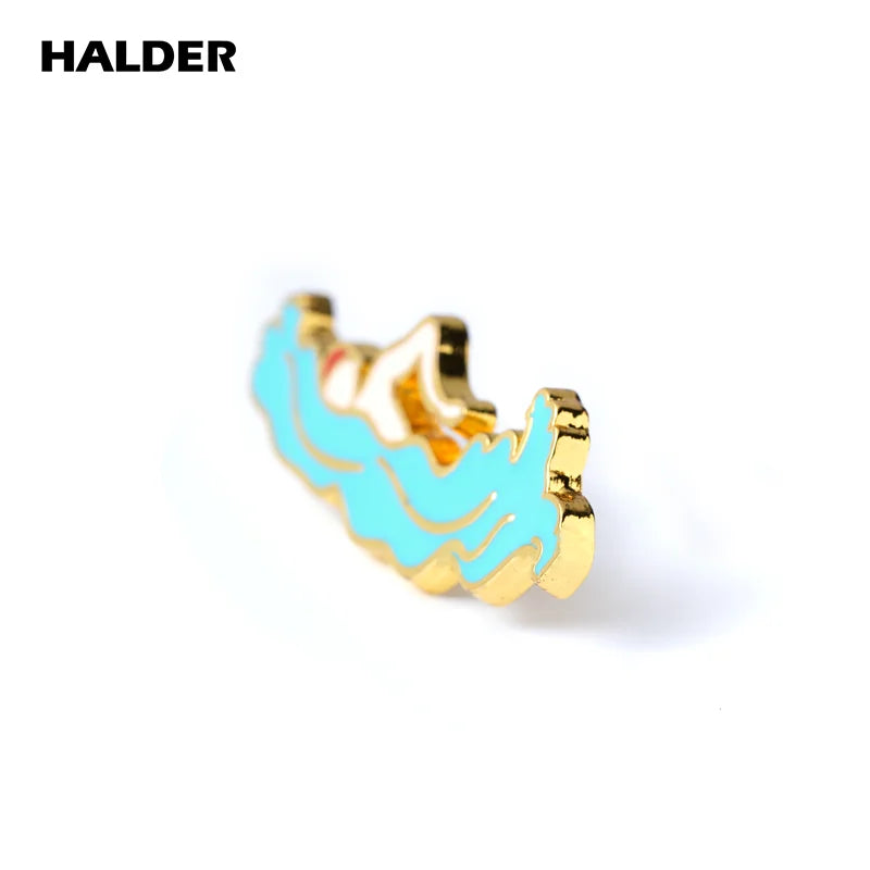 HALDER Swimming Pin Athletes Enamel Brooches Sports Games