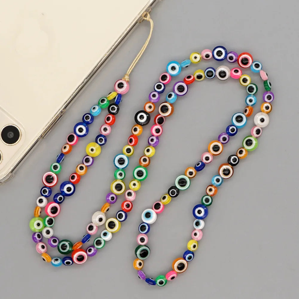 2022 New Evil Eyes Multicolor Glazed Round Beaded