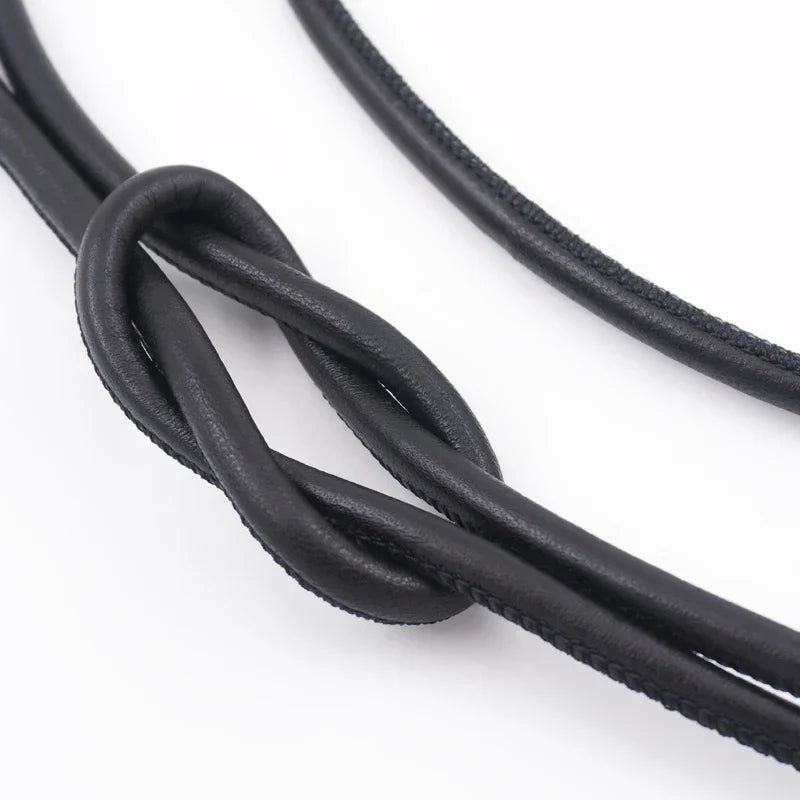 Custom sheepskin knot waist rope fashion leather round