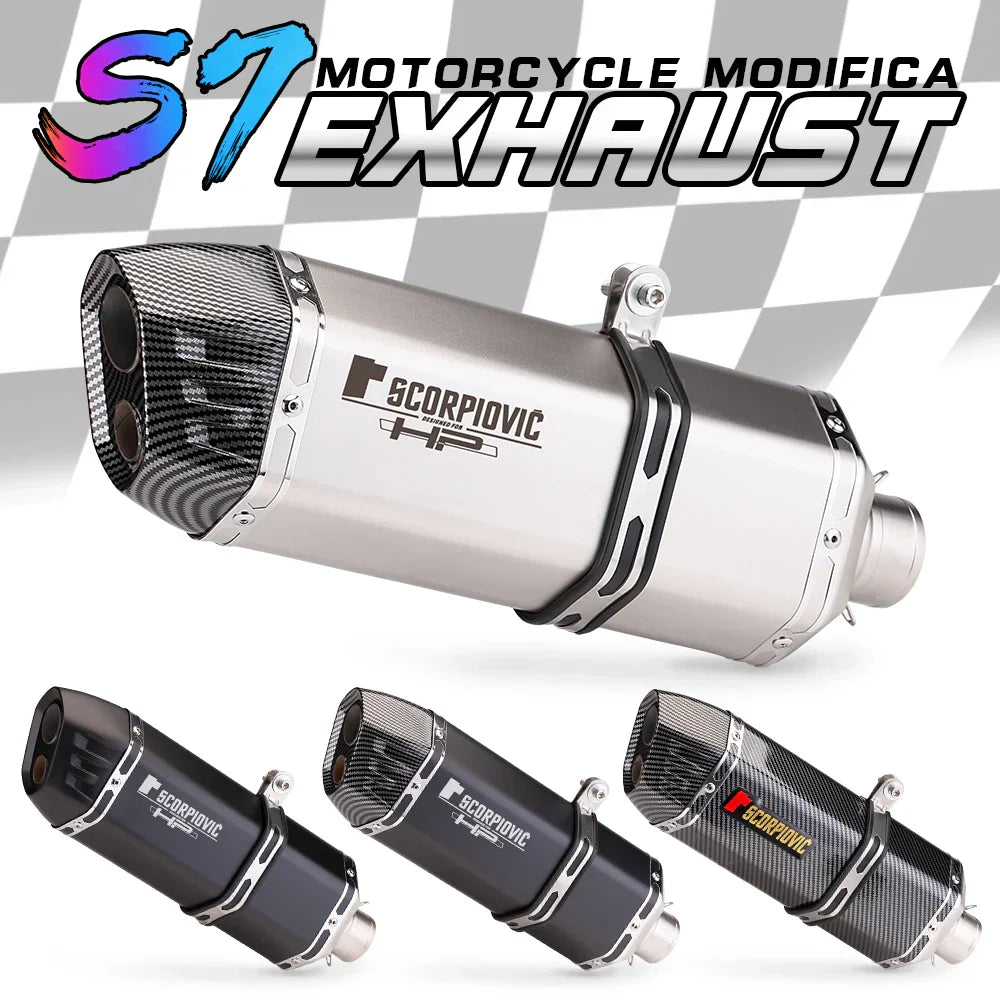 Slip on 51mm motorcycle exhaust system muffler modified