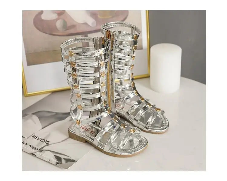 New Summer Child Sandals Roman Boots High-top Girls