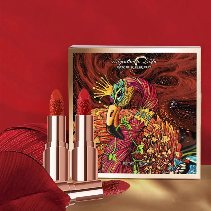 New3pcs Gift Box Sculpture Art Matte Makeup Lipstick