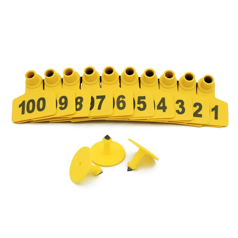 100Pcs Pig Goat Ear Tag Sighs 001-500 Animal