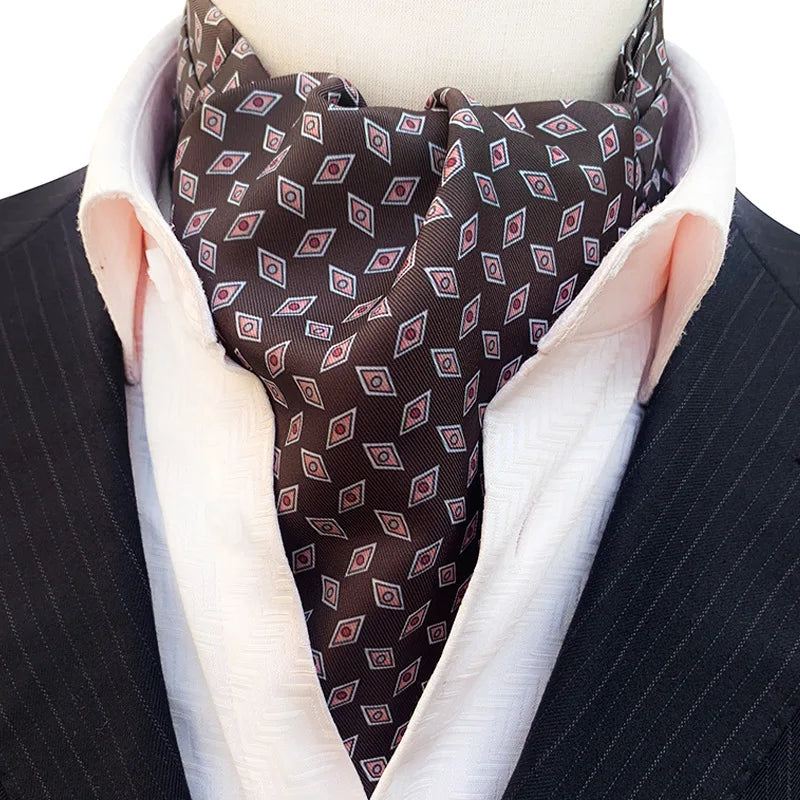 Men Vintage Polka Dot Wedding Formal Cravat Ascot