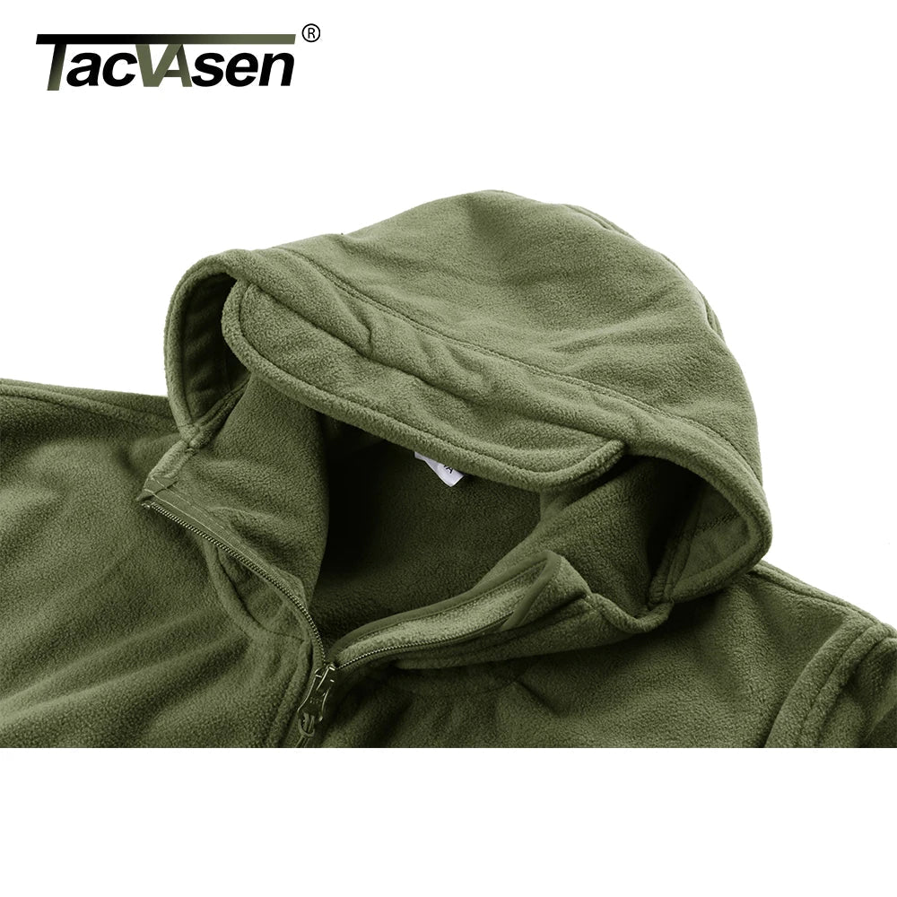 TACVASEN Winter Hooded Fleece Jackets Mens Zipper Pockets