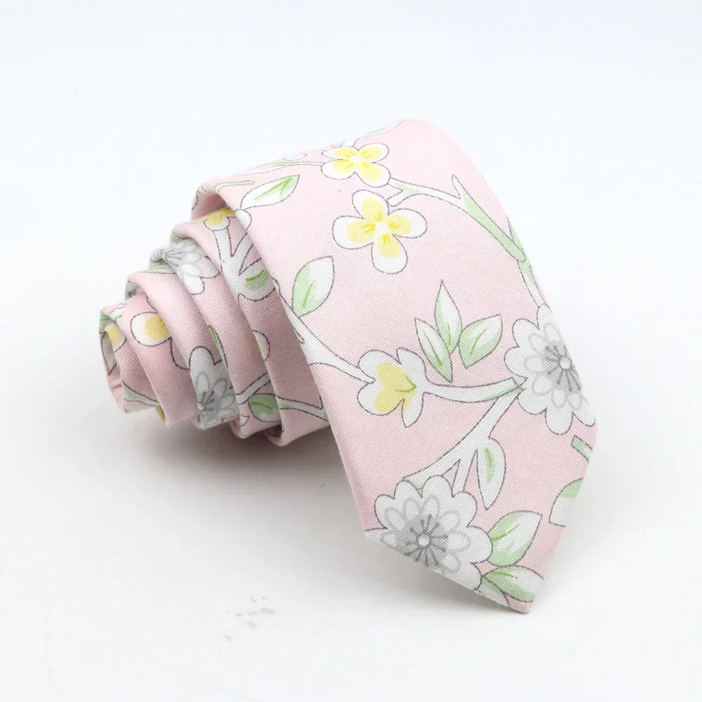 New Floral Tie For Men Skinny Casual Cotton