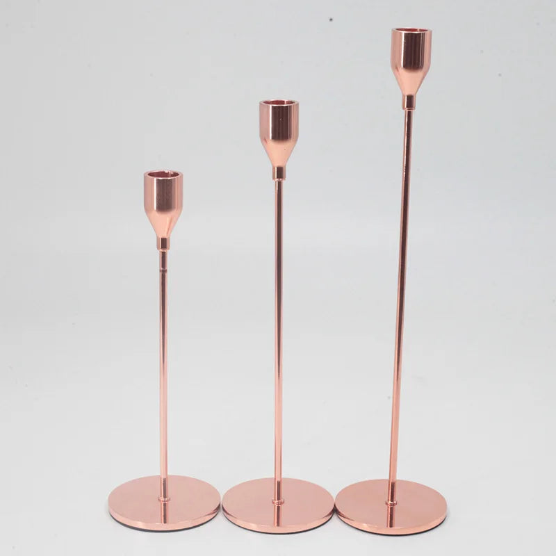 IMUWEN Metal Candle Holders Luxury Candlestick Fashion Wedding
