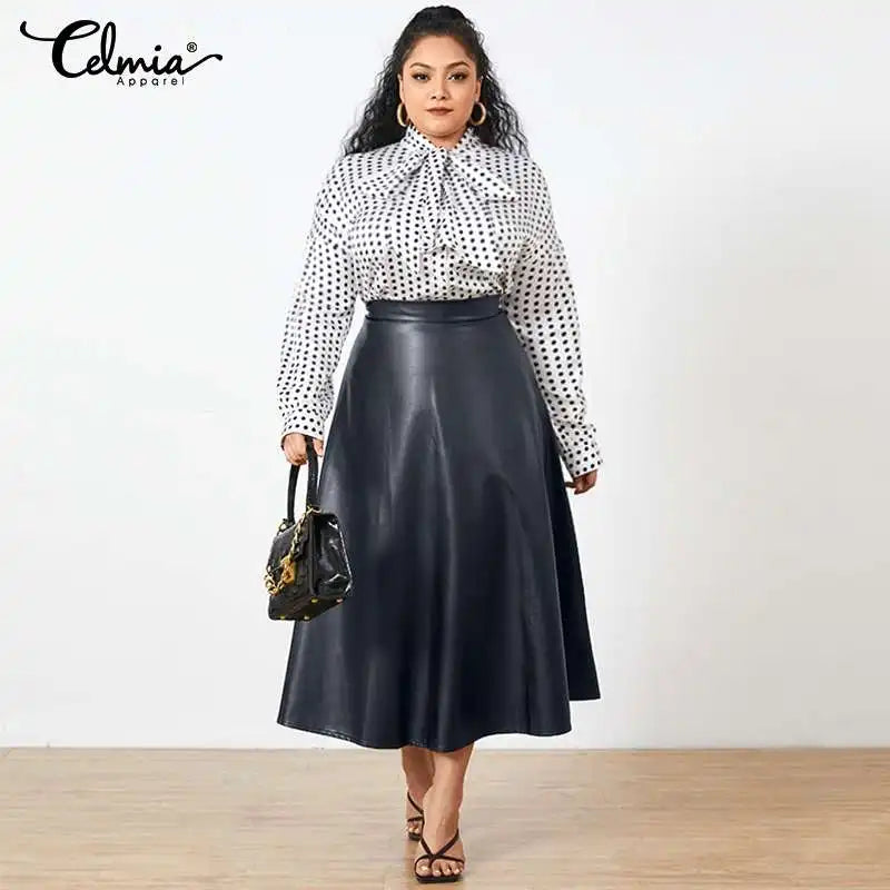 Plus Size Party Midi Skirt 2023 Autumn Women
