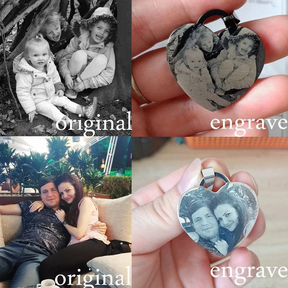 Personalized Stainless Steel Name Pendant Necklace Heart Love