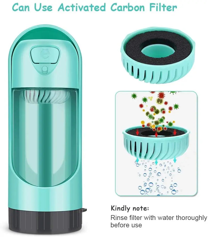 Filter Dog Water Bottle Travel Drinking Bottle Feeder