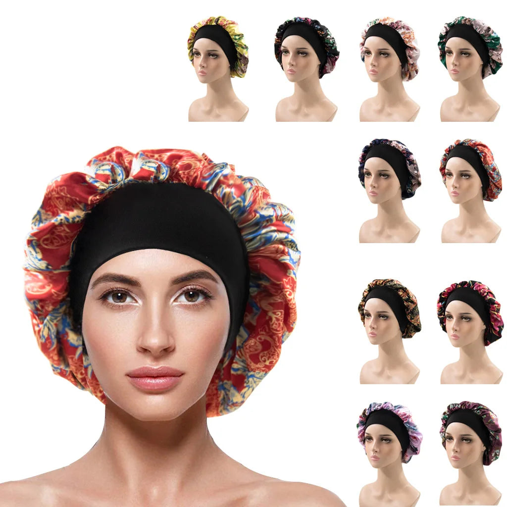 Multicolor Printed African Pattern Nightcap Set