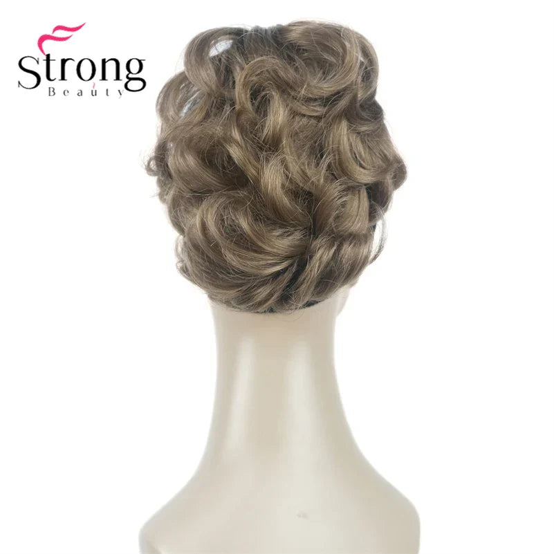 StrongBeauty Silver Short Natural Wave Ponytail Hair Extension