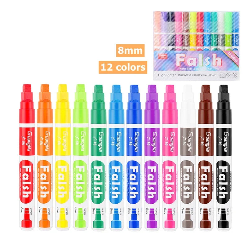 12 Pcs Liquid Chalk Markers Pens Erasable Colors
