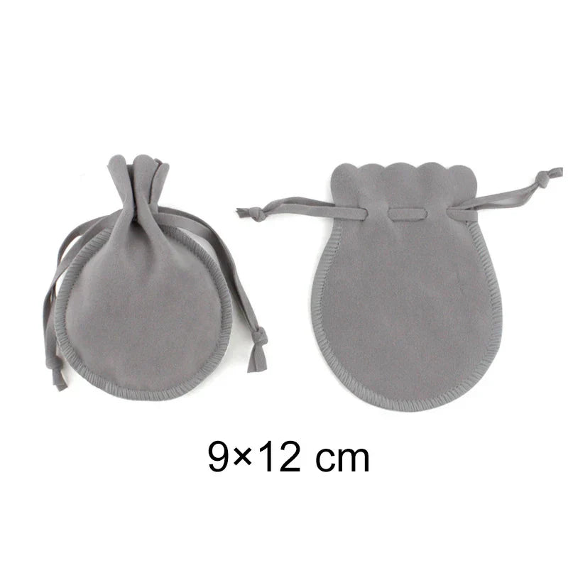 Wedding Bags with Candy Bag Can Custom Logo 50pcs/lot 7×9cm 9×12cm Jewelry Packaging Macarons Drawstring Good Velvet Gift Bags