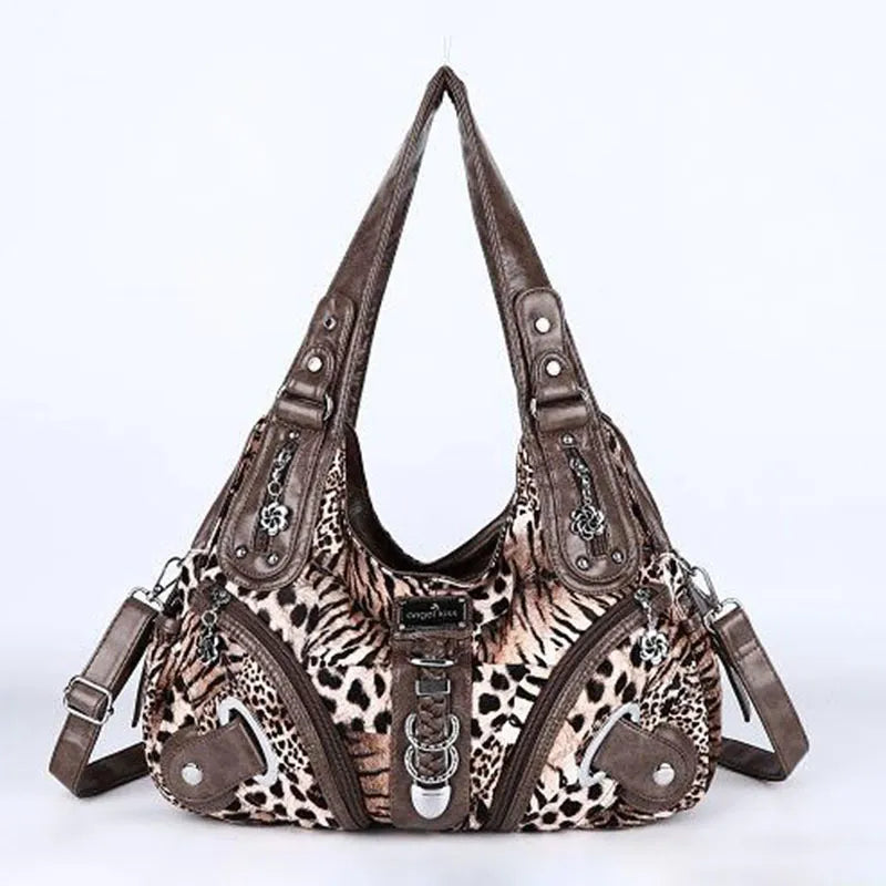 Angelkiss Women Handbags Leopard Bag Top-handle Handbag Fashion