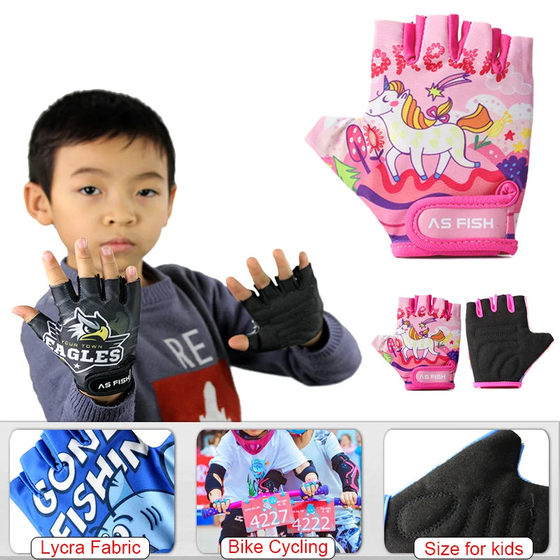 Cartoon XS S Bike Cycling Gloves for Kids