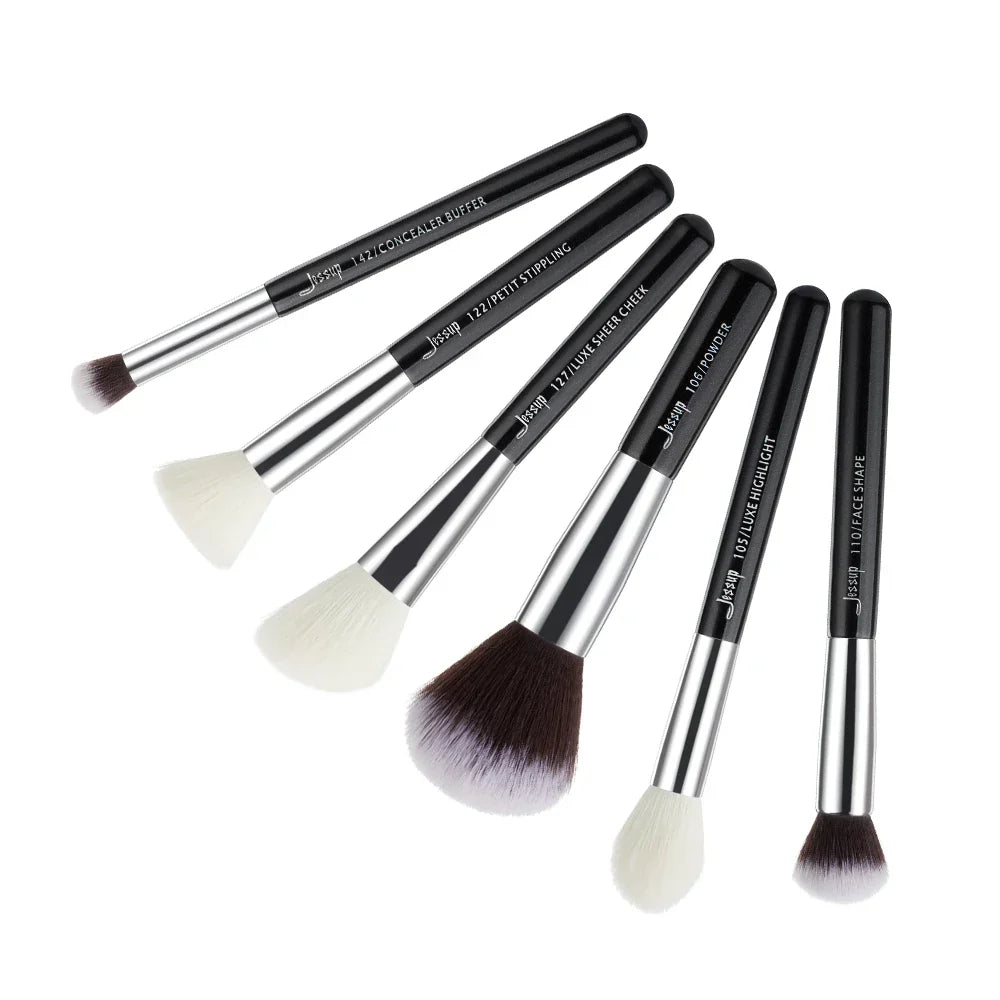 Jessup Makeup Brushes Set Synthetic-Natural Hair Foundation Powder