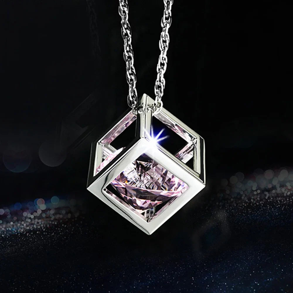 DSYCAR 1Pcs Car Pendant Crystals Cube Car Charms