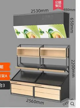 Fresh supermarket vegetable shelf commercial stainless steel bone