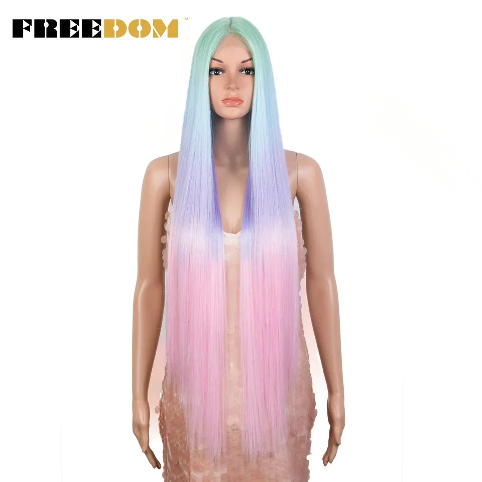 FREEDOM Synthetic Lace Front Wigs For Women Straight