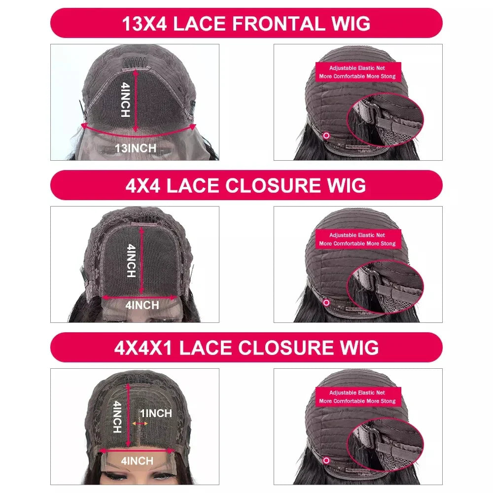 4x4 Bob Lace Closure Wig Indian Straight Human