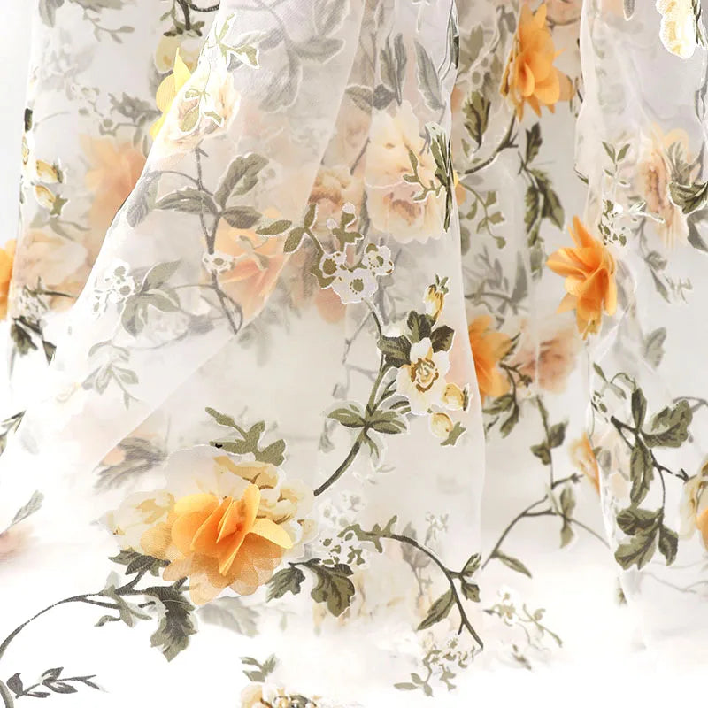 H717 90*140cm Organza Fabric Soluble Shabby Lace for