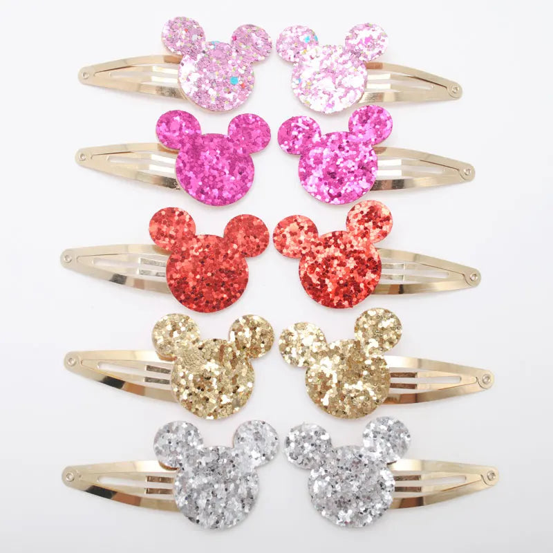 10pcs/lot Small Size Girls Hairclips Glitter Heart Birthday