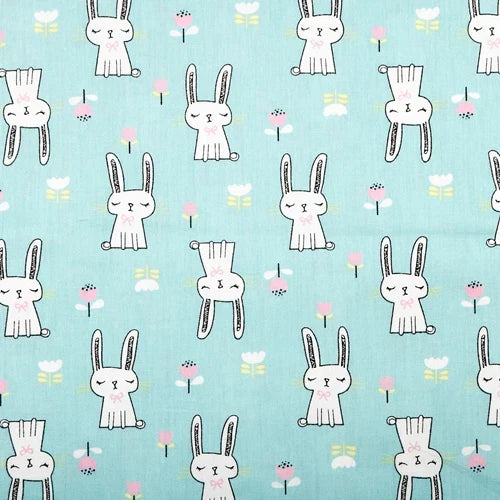 Blue Cartoon Printed Fabric Cotton Twill Cloth for