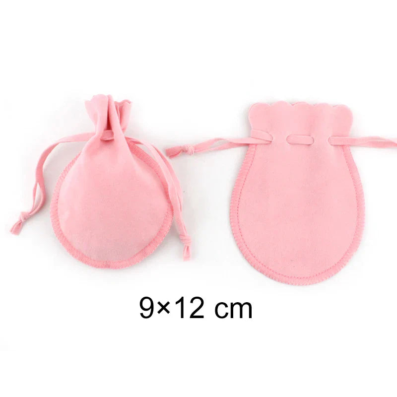 Wedding Bags with Candy Bag Can Custom Logo 50pcs/lot 7×9cm 9×12cm Jewelry Packaging Macarons Drawstring Good Velvet Gift Bags