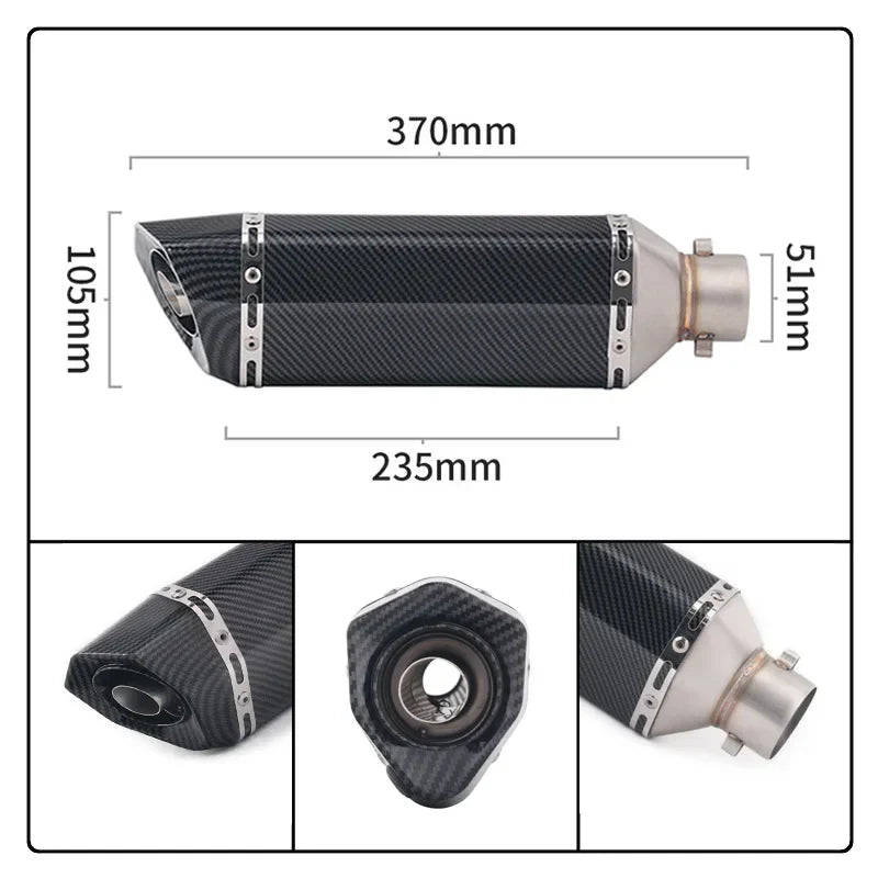 Slip on 51mm Motorcycle Exhaust System Muffler Escape