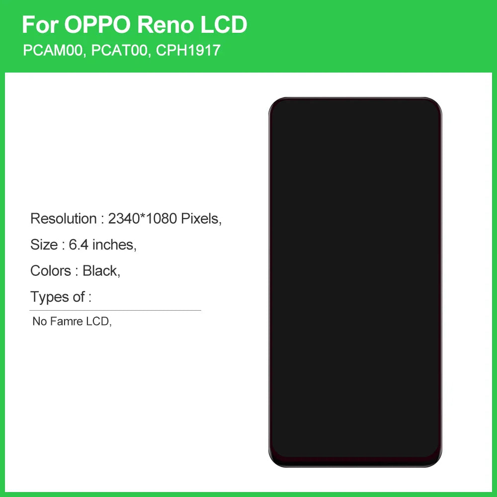 Amoled/TFT For Oppo Reno PCAT00 PCAM00 CPH1917 LCD