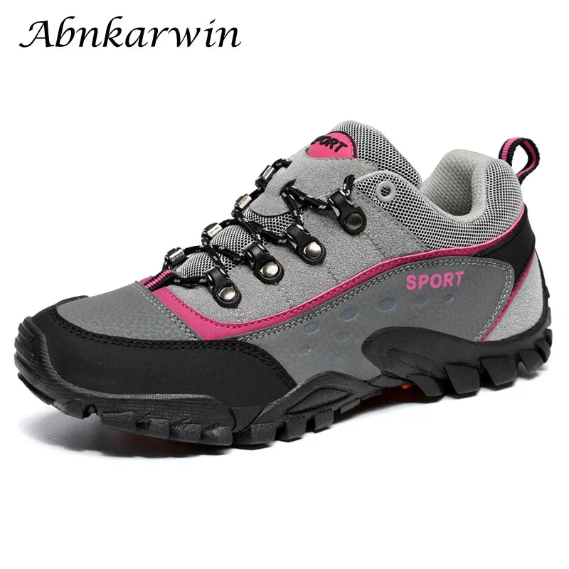 Autumn Spring Women Outdoor Leather Trekking Hiking Shoes
